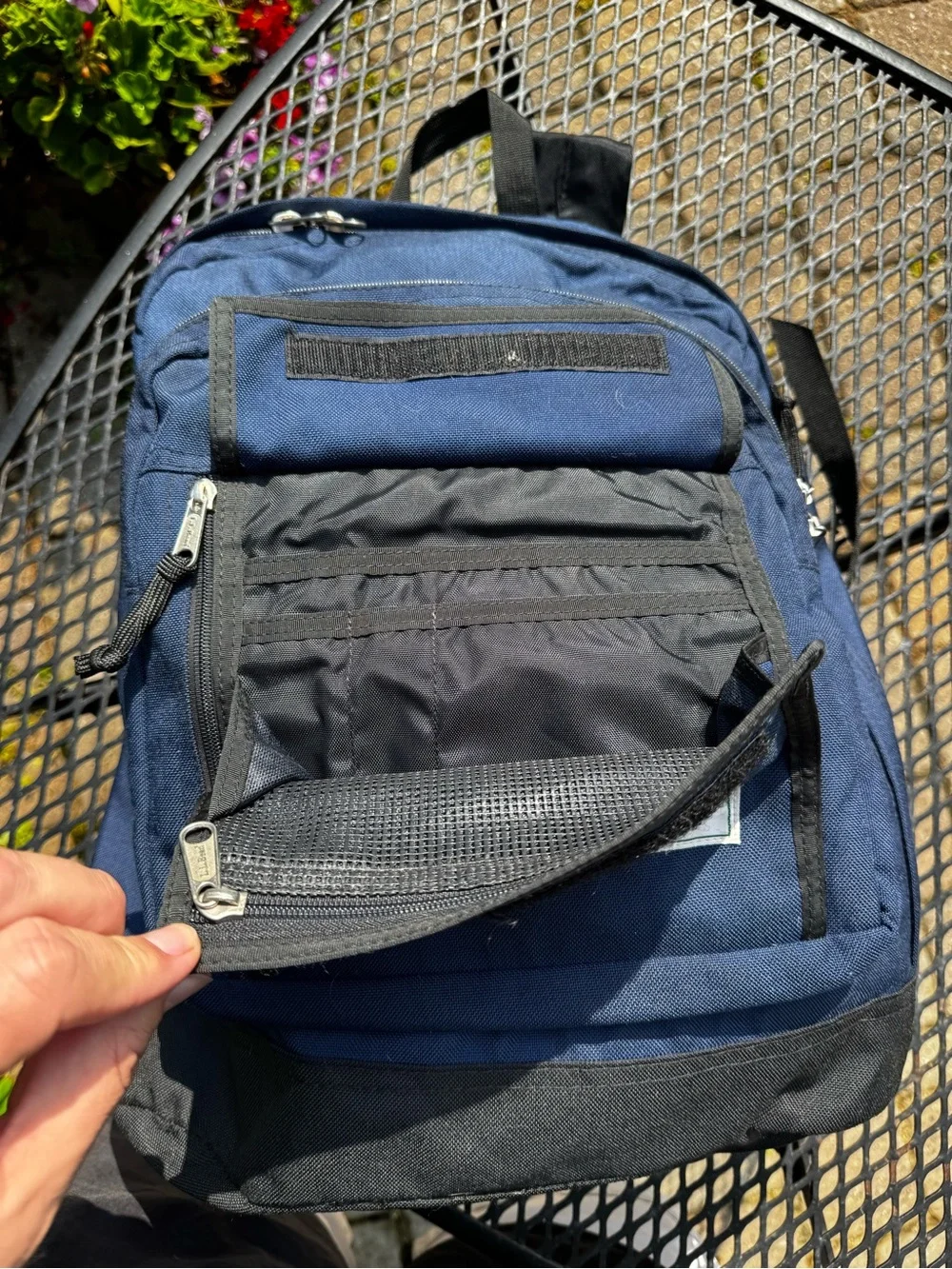 Vintage 90s L.L. Bean Dark Navy Canvas Daypack Backpack
